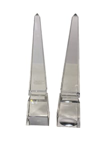 Baccarat French Crystal Obelisk Awards 2pc LOT