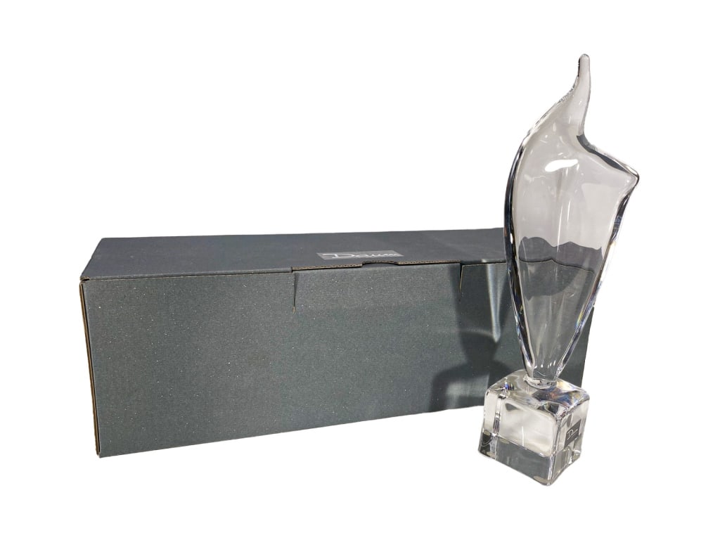 Daum French Clear Crystal Abstract Flame Sculpture (1 of 5)