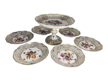 Schumann Germany Reticulated Porcelain Set 7pc LOT