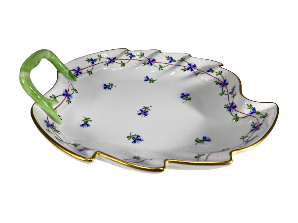 Herend Hungarian Porcelain Leaf Form Tray 9in (1 of 4)