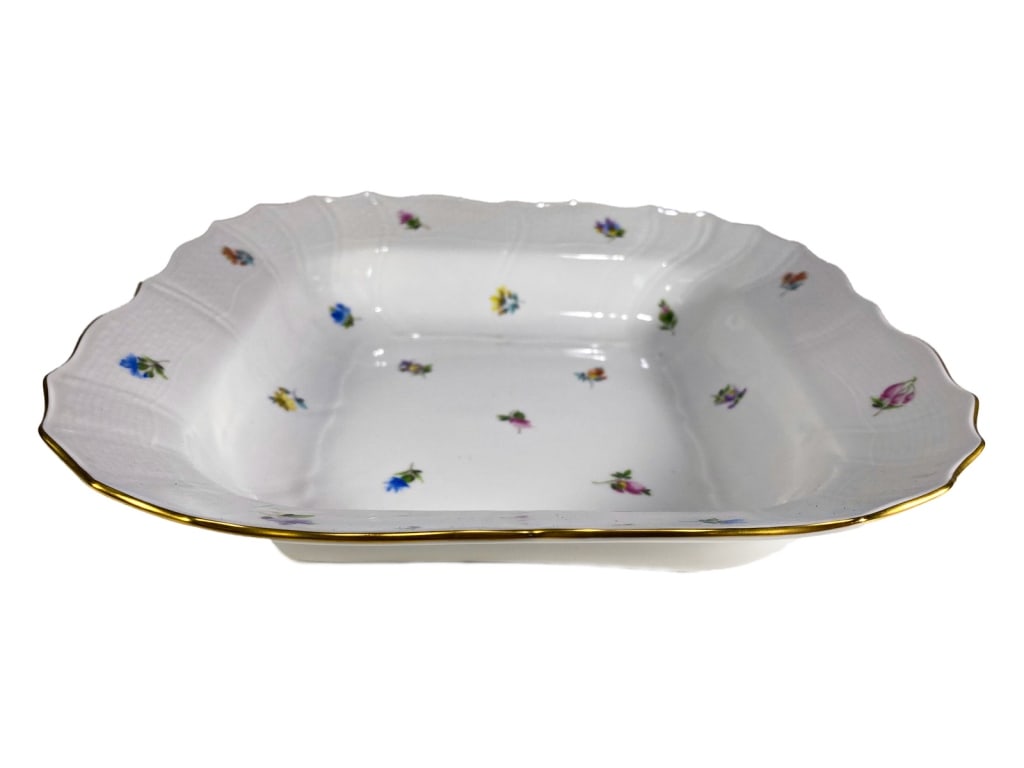 Herend Hand Painted Floral Porcelain Dish 10.5in (1 of 5)