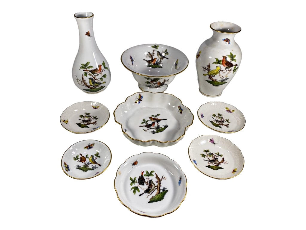 Herend Porcelain Rothschild Bird Pattern 9pc LOT (1 of 4)