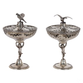 Asprey & Co. London Silver Silver Compotes 2pc LOT