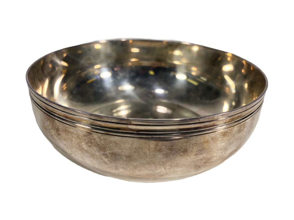 Christofle French Silver Plated Round Bowl SIGNED (1 of 5)