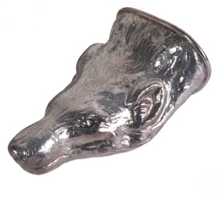 Scottish Silver Figural Fox Stirrup Cup HALLMARKED