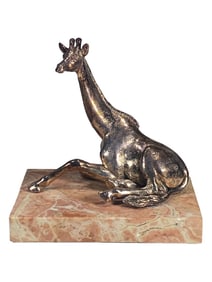 Yaacov Heller Sterling Silver Giraffe on Marble
