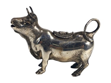 Antique Sterling Silver Cow with Bell Creamer 265g