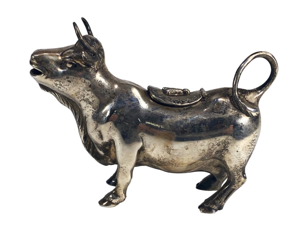 Antique Sterling Silver Cow with Bell Creamer 265g (1 of 6)