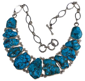 Sterling Silver & Turquoise Navajo Necklace