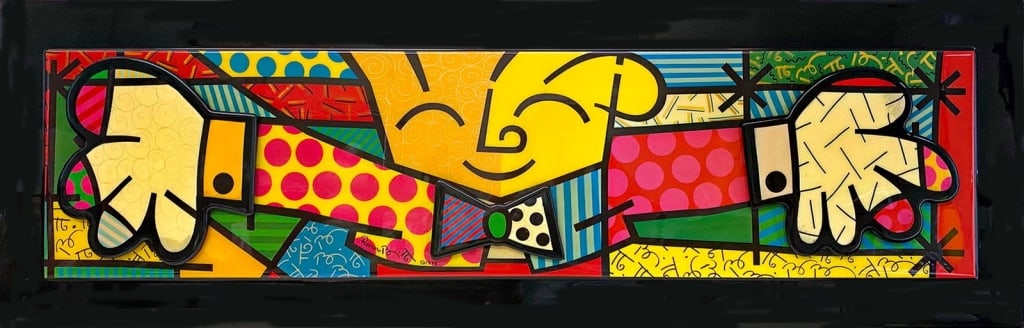Romero Britto B 1963 The Hug 3D Acrylic Wall Decor (1 of 5)