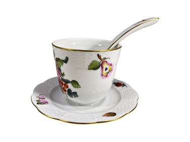 Herend Hungary Porcelain Cup Saucer Spoon 3pc SET