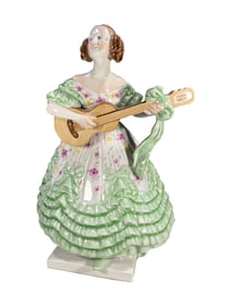 Herend Hungarian Mrs. Dery Porcelain Figurine 14in