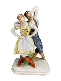 Herend Hungarian Porcelain Dancing Couple Figurine