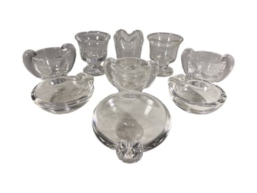 Steuben Crystal Ashtrays, Bowls & Vases 9pc Group