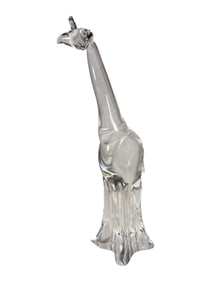 Steuben Clear Crystal Modernist Giraffe Figurine