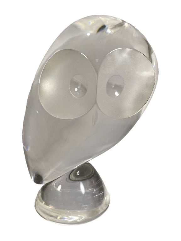Steuben Clear Crystal American Owl Figurine SIGNED (1 of 4)