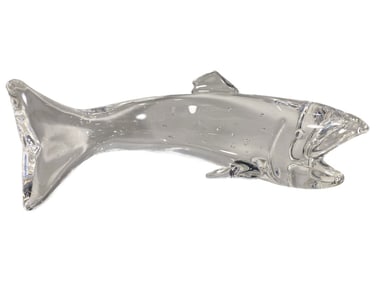 Steuben Crystal Art Glass Trout Fish Sculpture