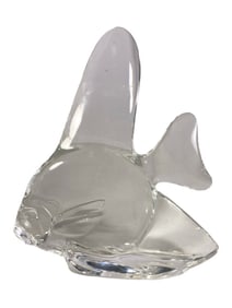 Steuben Clear Crystal Art Glass Angelfish Figurine