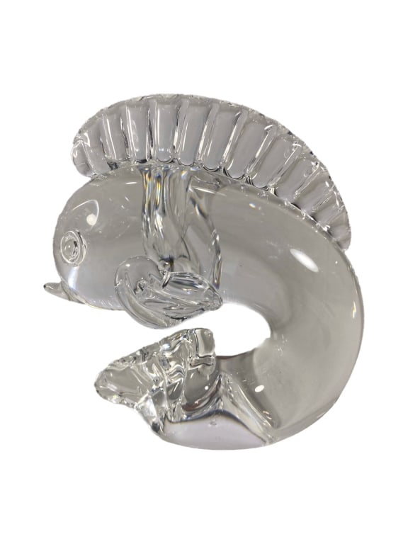 Steuben Crystal Art Glass Dolphin Figurine SIGNED (1 of 5)