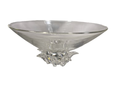 Steuben & Donald Pollard Peony Footed Crystal Bowl