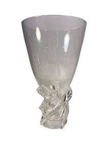 Steuben Whirlpool Footed Crystal Vase SIGNED