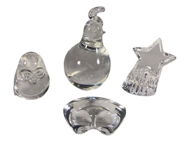 Steuben Crystal Animal, Heart & Star Group 4pc LOT