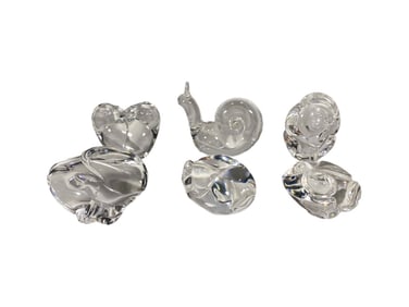 Steuben Crystal Animal Sculptures 6pc LOT