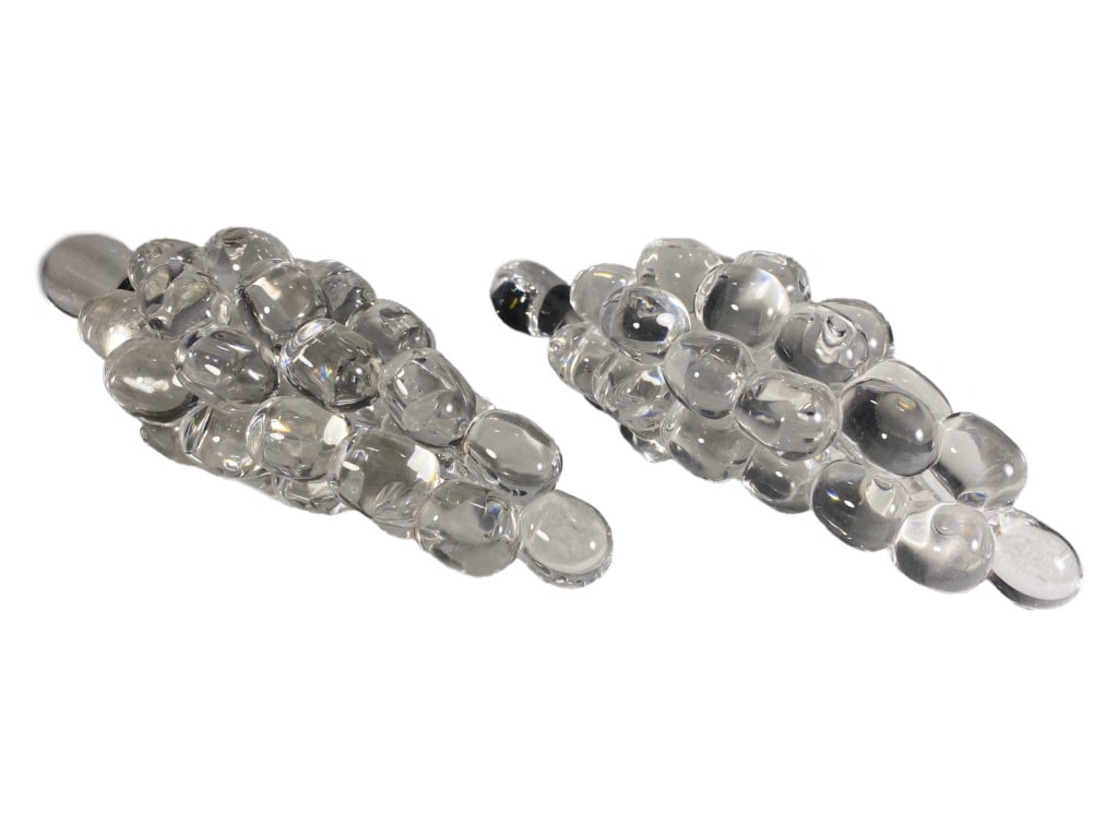 Steuben Pair Crystal Grape Cluster Sculptures 2pcs (1 of 6)