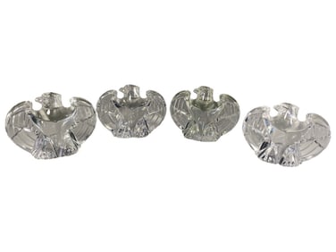 Steuben Crystal Eagle Form Candleholders 4pc LOT