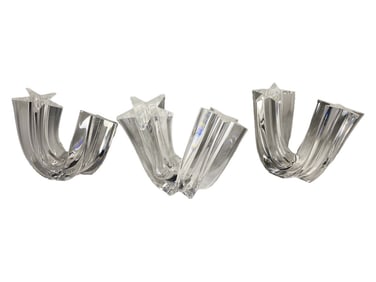 Steuben Star Stream Crystal Sculptures 3pc LOT