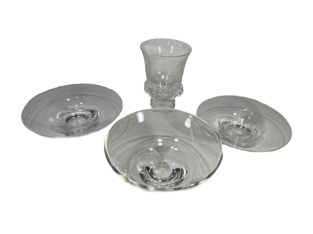 Steuben Crystal Art Glass Bowls & Vase 4pc LOT (1 of 7)