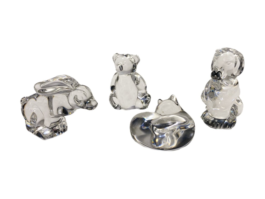 Steuben Crystal Art Glass Animal Figurines 4pc LOT (1 of 8)