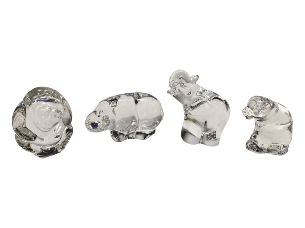 Steuben Crystal Art Glass Animal Figurines 4pc LOT (1 of 8)