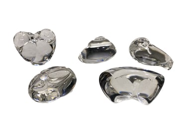 Steuben Crystal Hand Cooler Figures 5pc Lot