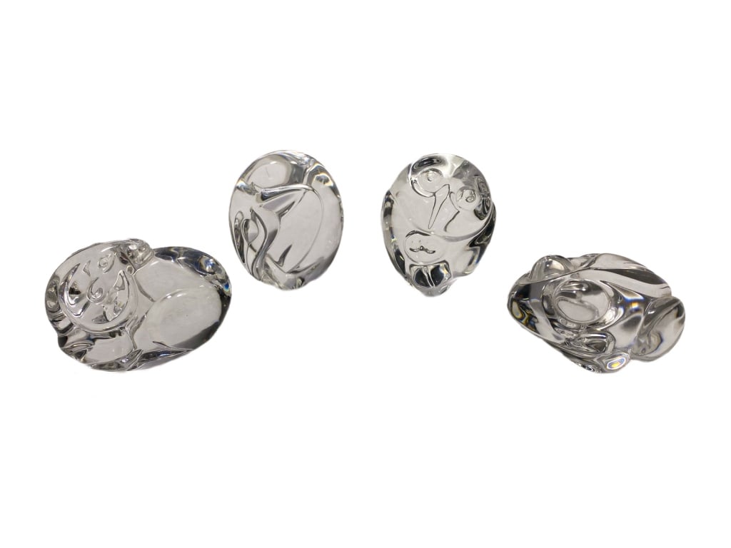 Steuben Crystal Hand Cooler Paperweights 4pc LOT (1 of 8)