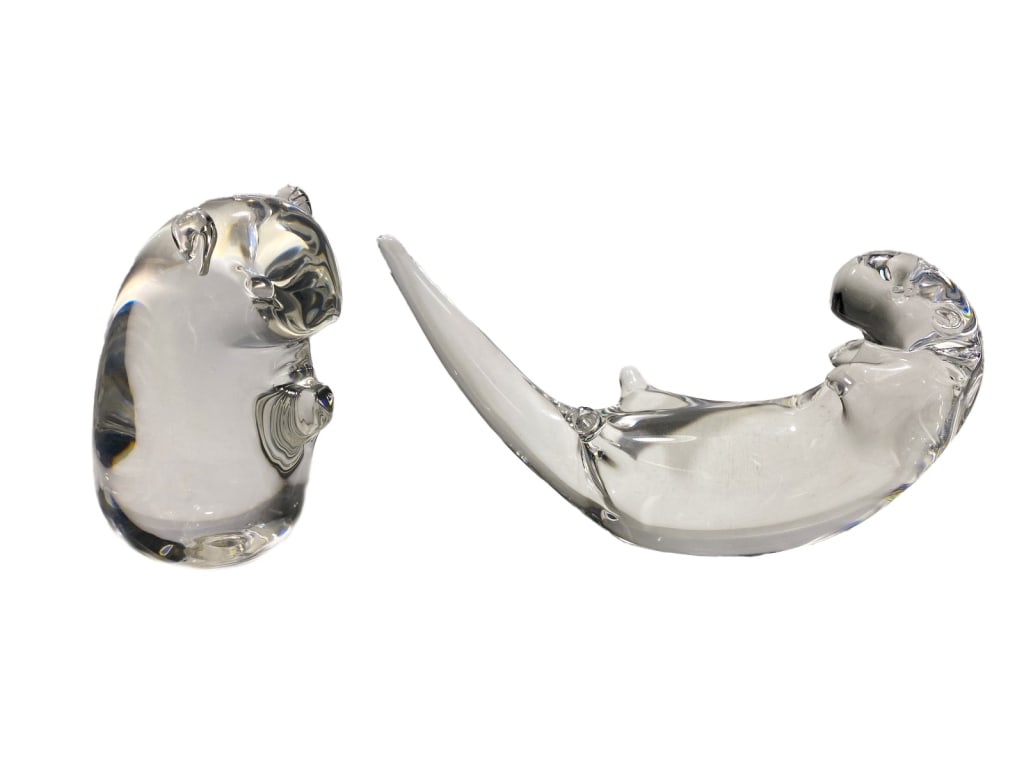 Steuben Crystal Art Glass Animal Figurines 2pc LOT (1 of 8)