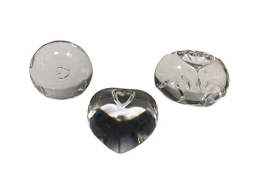 Steuben Crystal Hand Cooler Sculptures 3pc Lot