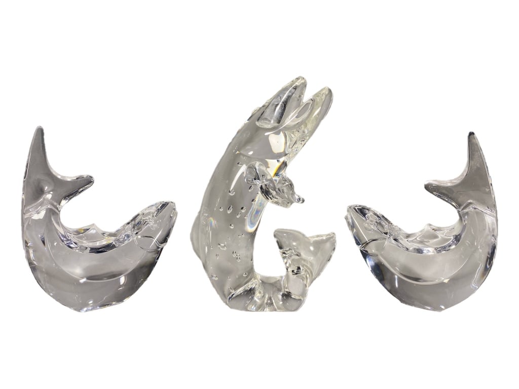 Steuben & Orrefors Fish Crystal Figurines 3pc LOT (1 of 5)