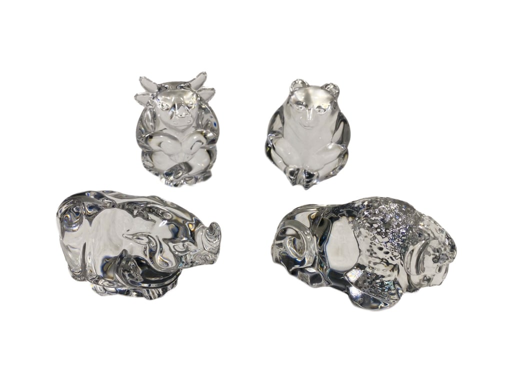 Steuben Crystal Art Glass Animal Figurines 4pc LOT (1 of 8)