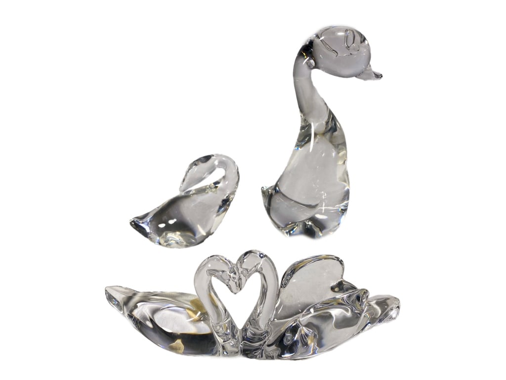 Steuben & Baccarat Crystal Swan Sculptures 3pc Lot (1 of 8)