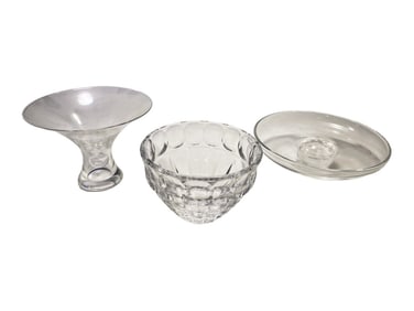 Steuben & Lenox Crystal Vessels 3pc LOT SIGNED