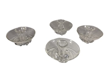 Steuben Lead Crystal Candlestick Set 4pc LOT