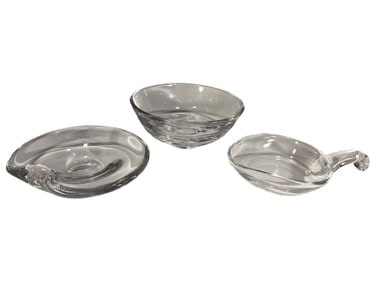 Orrefors Val St Lambert & Steuben Crystal 3pc LOT