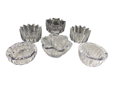 Orrefors Swedish Lead Crystal Bowls 6pc LOT SIGNED