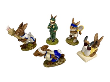 Royal Doulton Bunnykins Porcelain Figurines 5pcs