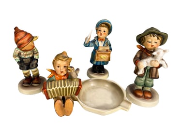 Hummel Goebel Figurines with Ashtray 4pc LOT