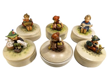 Hummel Goebel Germany Porcelain Boxes 6pc LOT