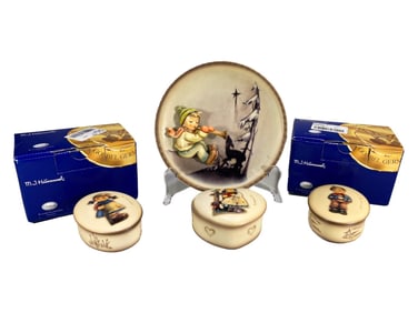 Hummel Goebel Germany Porcelain Boxes 4pc LOT