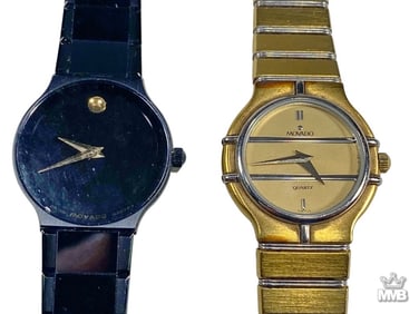 Movado Museum & Quartz Watches 2pc LOT
