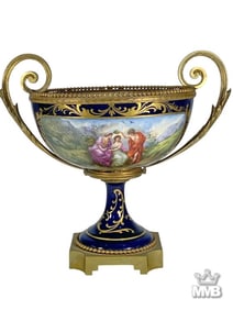 Sevres French Porcelain & Bronze Centerpiece Bowl